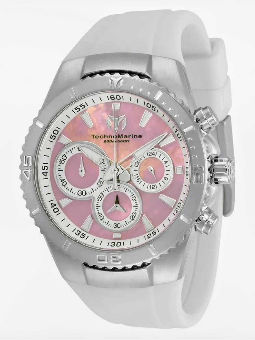 TechnoMarine Manta Sea Pink Mother-of-Pearl Watch White Strap 40mm.